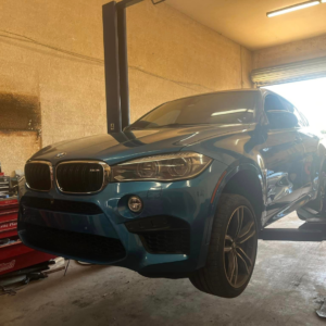 Blue Vehicle in repair