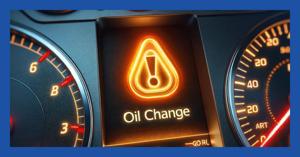 BMW dashboard displaying an oil change warning indicator